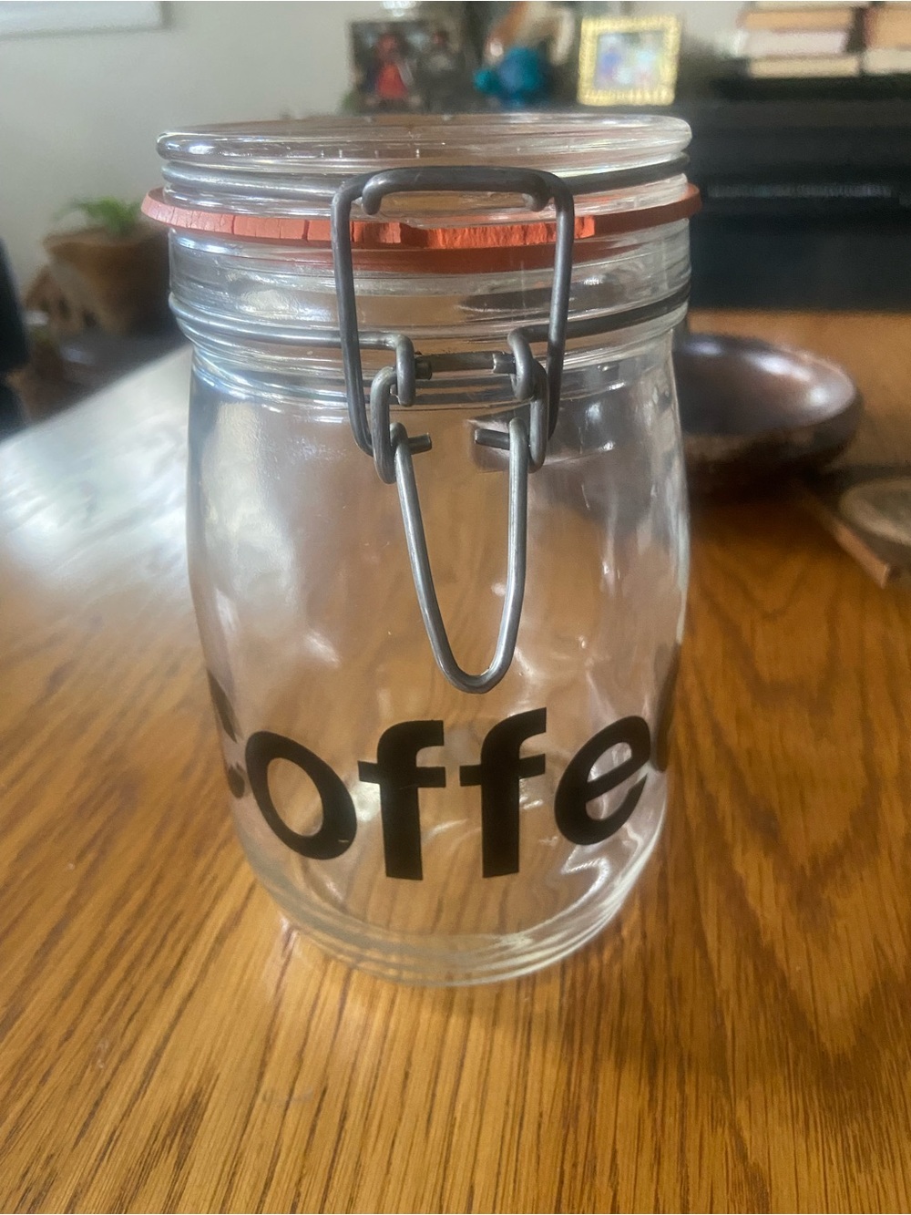 Vintage Glass Coffee Storage Jar with Clamp Lid